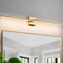 Modern Bathroom Lighting Fixtures Over Mirror - 39 Inch Brushed Gold Bathroom Vanity Light Fixture 3500K Dimmable LED Vanity Light Bar for Bath Wall Sconce, 28W