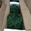 3FT Topiary Trees Artificial Outdoor Trees for Porch UV Resistant Potted Shrubs Boxwood Topiary with Blue and White Porcelain,Artificial Plants Indoor-Fake Topiary For Outdoors, Home,Garden Decor
