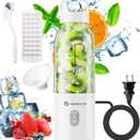 Portable Personal Blender 17 OZ/500 ML Juicer, 175W Personal Size Blender, Ideal for Smoothies, Ice Blending, Juicing, and Food Processing, Compact, Convenient, and Versatile (White)