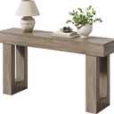 LITTLE TREE 63-Inch Long Console Tables for Entryway, Large Sofa Table Behind Couch, Grey Wooden Entry Foyer Hallway Table, Industrial Console Sofa Tables for Living Room