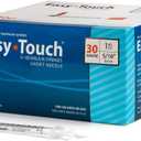 Easy Touch U-100 Insulin Syringe with Needle, 30G 1cc 5/16-Inch (8mm), Box of 100