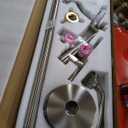 Brushed Nickel Bathtub Faucet Freestanding Tub Filler High Pressure Single Handle Bathtub Filler Floor Mounted Brass Bathroom Tub Faucets with Handheld Shower