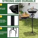 32.7 Inch Metal Bird Bath for Outside, Double Bowls Bird Baths for Outdoors, Freestanding Birdbaths for Outdoors Garden Decor, Bird Feeders Stand for Outdoors with Metal Stake,Garden Decor for Outside