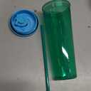 Double Wall Skinny Acrylic Tumbler 16 Oz, with Straws (Mint)