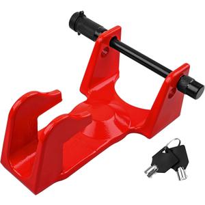 HQPASFY Gooseneck Lock, Gooseneck Trailer Hitch Locks Model TL-50 Coupler Trailer Lock, Gooseneck Hitch Lock Fit for Heavy Trailers, Livestock Haulers and RVs - Red (with Pin Lock)