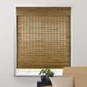 ARLO BLINDS Sheer Bamboo Roman Shades with Valance - Dali Native, 34" W x 60" H - Light Filtering Cordless Blinds for Interior Windows - Real Natural Bamboo Material - Mounting Hardware Included