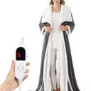 DAILYLIFE Wearable Heated Blanket with Foot Pocket, 52"x72" Electric Blanket with Sleeves for 6 Heat Settings, 12 Hours Timer, Flannel & Sherpa, Charcoal