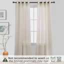 KOUFALL Tan Beige Bronze Grommet Linen Blend Sheer Curtains for Living Room 52x96 Inch Length