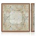 LZYRF Vintage Chinoiserie Cherry Blossom Mahjong Mat 31.5 x 31.5 in, Cottagecore Botanical Floral Bird Anti Slip and Noise Reduction Game Table Cover for Mahjong Dominoes Card Board Tile Games