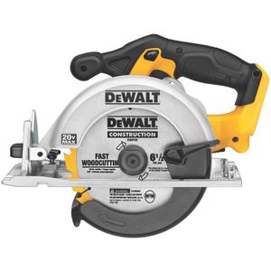 DEWALT 20V MAX Circular Saw, 6-1/2-Inch Blade, 460 MWO Engine, 0-50 Degree Bevel Capability, Battery Not Included - Tool Only (DCS391B) (Yellow)