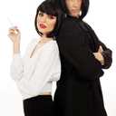 ALLAURA Compatible with John Wick Wig  Black Hitman Wig for Men, Tieable into Ponytail  Assassin, Keanu, Vincent Vega, Farquaad, Vampire Cosplay  90s Action Movie Halloween Costume Hairpiece