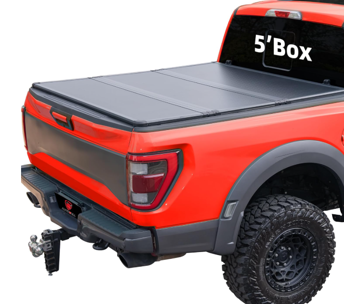 Hard Top Tri Fold tonneau Cover Compatible with 2016-2025 Toyota Tacoma 5ft Bed (60.5"), Alloy Steel and Fiberglass Made