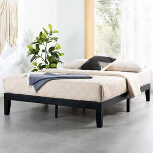 Mellow Naturalista Classic 12 Inch Solid Wood Platform Bed with Wooden Slats, Queen, Black Mellow Naturalista Classic 12 Inch Solid Wood Platform Bed with Wooden Slats, Queen, Black