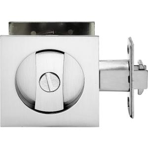 Pocket Door Lock,Privacy Door Hardware Suitable for Bathroom Bedroom etc Recessed 2 Sided, 2 3/8" Backset, Invisible Hardware for 1 3/8” to 2 3/16” Thickness Door (Sliver-Privacy)