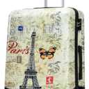 InUSA Paris Print 28-Inch Large Hardside Spinner Luggage Lightweight Travel