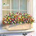Der Rose 24 Bundles Fake Flowers Artificial Dasiy Faux Flowers Bulk for Outdoor Spring Garden Porch Farmhouse Decor
