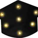 Graduation Cap Decorations Grad Light Up Letters Doctoral Tam Marquee Lights Hat for Master and Doctorate Ceremonies, High School College Bachelor Party, Graduation Decorations (Black)