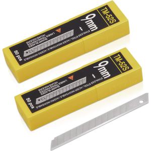 Gomake 9mm Utility Knife Replacement Blades, Snap Off Blades for 9MM Universal Art Knife,Stainless Steel Blades Use in Office, Home, Arts, Crafts - 100PCS