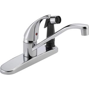Peerless Single-Handle Kitchen Sink Faucet with Integrated Side Sprayer, Chrome P114LF