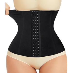 LODAY Waist Trainer Corset Shapewear Tummy Control Body Shaper Waist Cincher for Women Postpartum Belly Band Wrap(L,Black(hook))