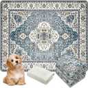 Washable Pee Pads for Dogs, (2 Pack, 36"x42") Upgrade Reusable Puppy Pads with Non-Slip Rug Pad, Super Thickening Absorbent Leakproof Dog Traning Pads Whelping Pad for Dogs, Doggie(Blue-1)