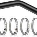 Gasoline Fuel Filler Neck Hose with 4 Hose Clamps,2 inches Inside Diameter Fuel Hose, Reinforced Gas tank filler hose (45 degree, 2" ID)