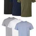 Hanes Men's Pocket Undershirt Pack, Cotton Crew Neck T-Shirt, Moisture Wicking Tee, Assorted 6-Pack (X-Large, Grey Heather, Black, Hiker Green Heather, White, Navy, Blue Heather)