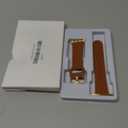 POWER PRIMACY Leather Bands Compatible with Apple Watch Band 38mm 40mm 41mm 42mm-Series 11/10,Genuine Leather Strap Compatible for Women Men iWatch SE Series 11 10 9 8 7 6 5 4 3 2 1(Brown/Gold)