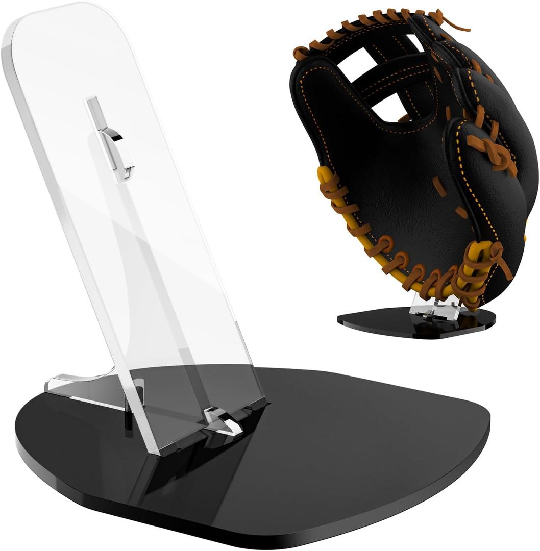 Baseball Glove Display Stand Softball Glove Desk Mount Holder - Acrylic Batting Gloves Storage Organizer Rack for Baseball Collectibles Memorabilia Club Fans Sports Team Dcor Gift