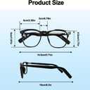 AI Smart Wireless Bluetooth Translation Glasses for Men/Women with Speakers/Bluetooth&140+ Languages Translation Sports/Travel/Drive/Busniess (MK3+AI+Color Change Lenses+Black+Adjustable)