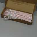 24 Pcs Flameless LED Taper Candles Battery Operated Candles 8.58'', 9.69'', 10.98'', 12.91'', 12.8'' Flameless Candlesticks Flickering for Halloween Christmas Church Wedding(Dusty Pink)