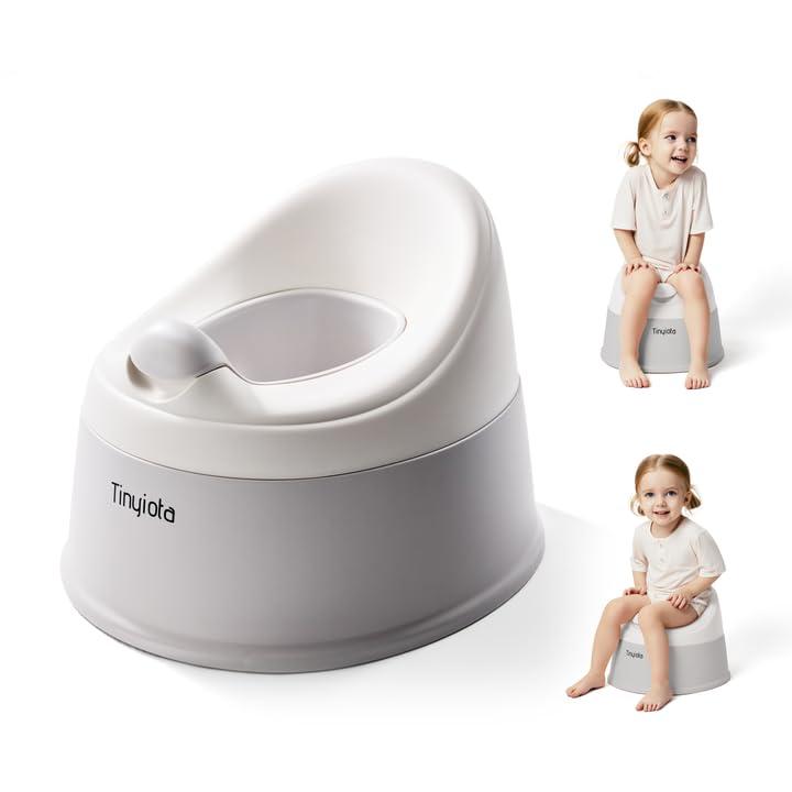 Tinyiota Toddler Potty Training Toilet, Removable Bowl with High Splash Guard, Assembles in Seconds, Easy-Clean and Travel-Ready for Boys and Girls Ages 6 Months to 3 Years (Gray) (Grey)