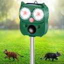 Solar Animal Repeller,Ultrasonic Cat Repellent Outdoor- IP66 Waterproof Dog Repellent for Yard with Motion Sensor,LED Flashing Light,Effective Deterrent Cats,Dogs,Deer,Raccoons,Skunks,Squirrels