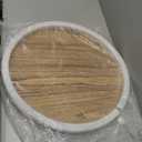 Gurfuy Round Ottoman Table Tray Round-24 - Rustic Wooden Serving Tray for Farmhouse Decorative Oversized Coffee Table Trays Living Room Kitchen Counter Breakfast Nature