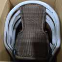 Flash Furniture Lila Modern Rattan Indoor/Outdoor Stackable Dining Chairs, Stacking Rattan Bistro Chairs for Patio or Restaurant, Set of 4, Brown