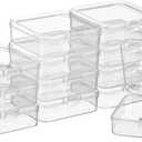 SATINIOR 12 Pack Clear Plastic Beads Storage Containers Box with Hinged Lid for Beads and More (3.54 x 2.36 x 1.26 Inch)