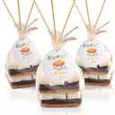100 pcs S'more Fun Bag set Clear Gusseted Poly Bags with S'mores Fun Tag and Bamboo Stick for Smores