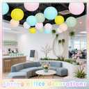 12Pcs Pastel Classroom Decor Kit, Pastel Paper Lanterns Honeycomb Paper Fans for Women Girls Spring Birthday Wall Baby Shower Wedding Party Rainbow Classroom Decorations