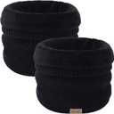 HYUET Winter Neck Gaiter Men, Fleece Neck Warmer Windproof Face Scarf Mask Face Cover Neck Cover for Men Women Ski (2pcs-black)