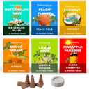 Folkulture Incense Cones (60 Cones) | Set of 6 Fresh Summer Fragrance Fruit Incense Cones for Home, Relaxation, Aromatherapy Gifts | No Charcoal,Organic,Non Toxic Citrus,Coconut,Mango Inscents-Cones