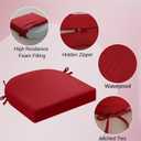 idee-home Outdoor Chair Cushions Set of 2, Thick 19" x 19" x 3" Outdoor Seat Cushions Patio Furniture Waterproof with Ties, Dining Pads