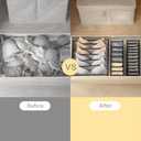 3 Pack Drawer Organizer for Underwears, Sock,Tie Foldable Closet Organizer Drawer Soft Fabric Dresser Drawer Divider Bins for Underwear Socks Ties(3PCS Underware+Socks)