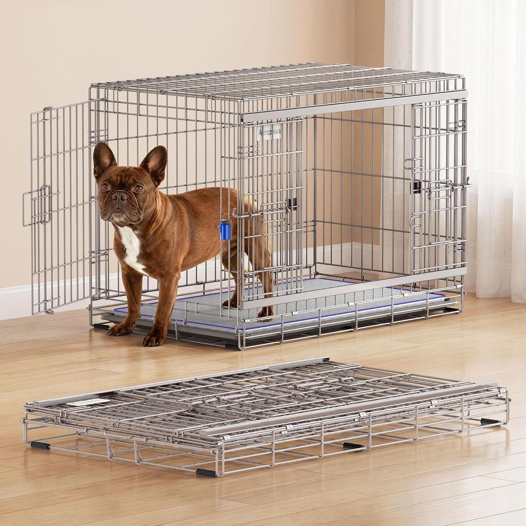 36 Inch Collapsible Dog Crate for Medium Dog Breeds, 30-70lbs