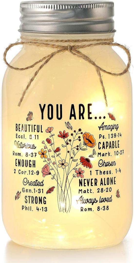 Inspiring Birthday Gifts for Women – Mason Jar Night Lights with "You Are"