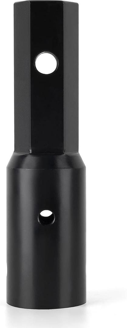 23-053 Heavy Duty 2" Auger Adapter Coupler - CNC Machined Carbon Steel, Fully Welded - Female Round to Male Hex for Skid Steer, Tractor, Digger, Power Head, Fits Standard 2" Hex Auger Drill Bit