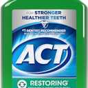 ACT Restoring Zero Alcohol Fluoride Mouthwash 33.8 fl. oz. Strengthens Tooth Enamel, Mint Burst