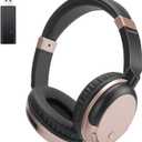 Bluetooth Wireless Over Ear Light Weight Headphone with Low Latency USB Transmitter for TV,PC,3.5mm Audio Device, Stereo Wireless Headset Built-in Microphone for Cell Phone (Rose Gold)