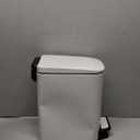 Cesun Small Bathroom Trash Can with Lid Soft Close, Step Pedal, 6 Liter / 1.6 Gallon Stainless Steel Slim Garbage Can for Bedroom, Diaper Waste Basket with Removable Inner Bucket (White)