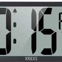 XREXS Large Digital Wall Clock, Battery Operated Alarm Clocks for Bedroom Home Decor, Count Up & Down Timer, 14.17 Inch Large LCD Screen with Time/Calendar/Temperature Display (Batteries Included)