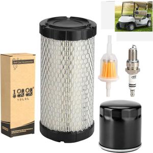 10L0L Golf Cart Tune Up Kit for EZGO RXV 2008-up & TXT 2010-up Gas Carts with Kawasaki Motor, Air Fuel Oil Filter 28463-G01, 72084-G01, 607454, Spark Plug 607462